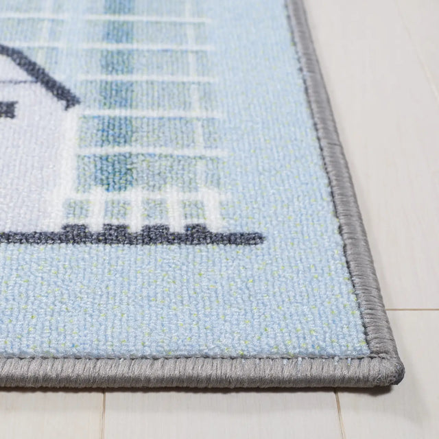 Safavieh Kids Playhouse 200 4'-4" x 6'-0" Rug in Blue / Dark Grey