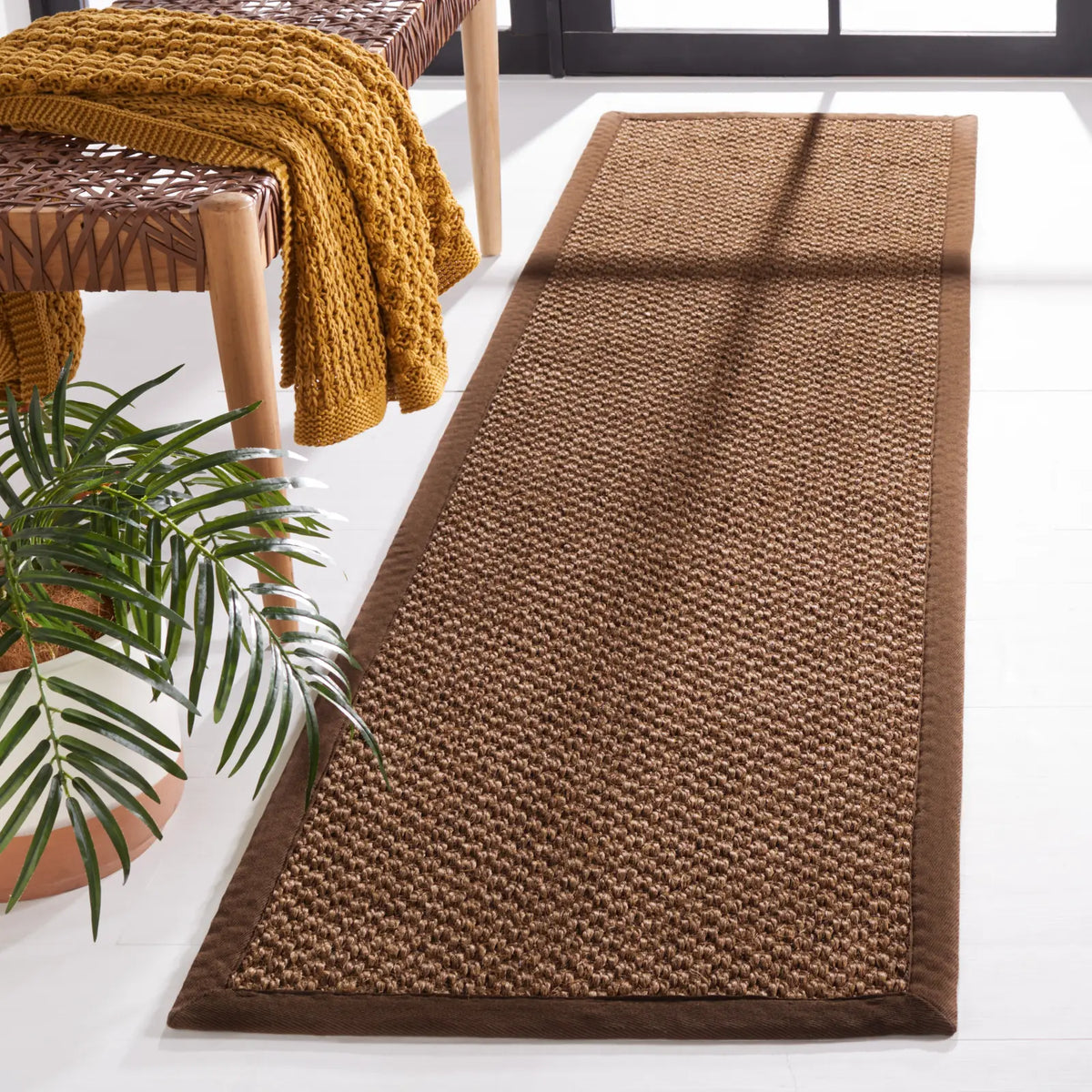 Safavieh Natural Fiber 2'-6" x 10'-0" Rug in Chocolate
