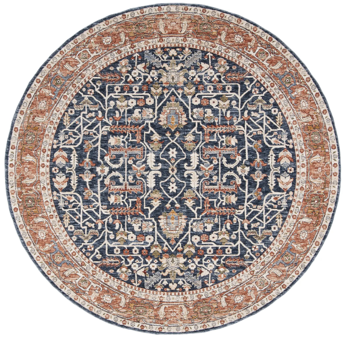 Safavieh Heirloom 700 6'-7" x 6'-7" Rug in Navy / Beige
