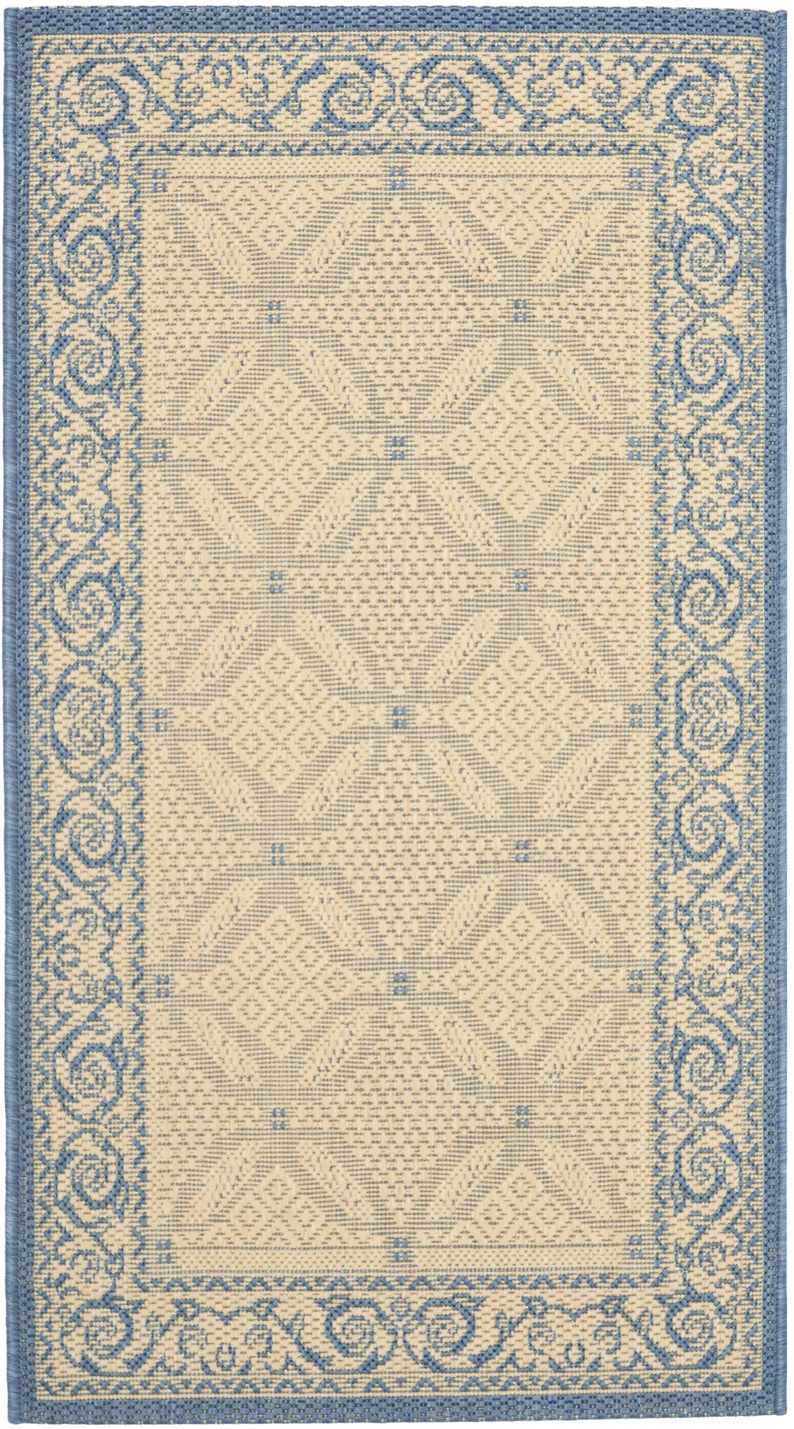 Safavieh Courtyard 2'-0" x 3'-7" Rug in Natural / Blue