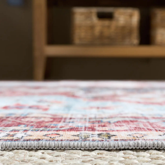 Safavieh Martha Stewart Washable 5'-0" x 7'-0" Rug in Red / Blue