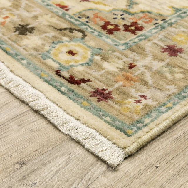 Oriental Weavers Lilihan 4601W Beige/ Multi Rug - corner detail