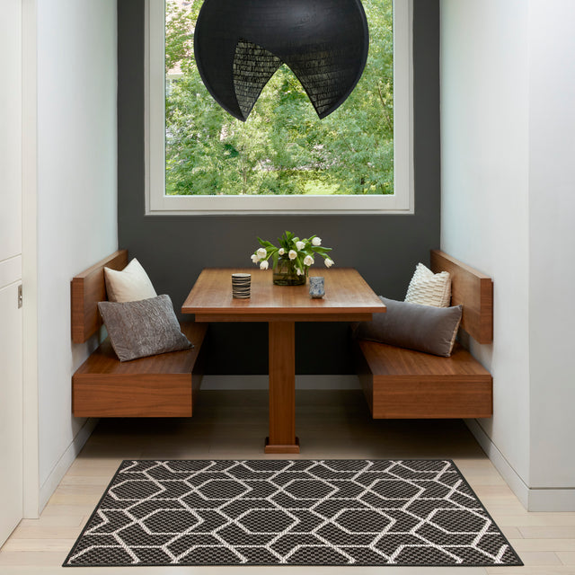 Nourison Horizon Indoor/Outdoor HOZ01 Black Contemporary Area Rugs