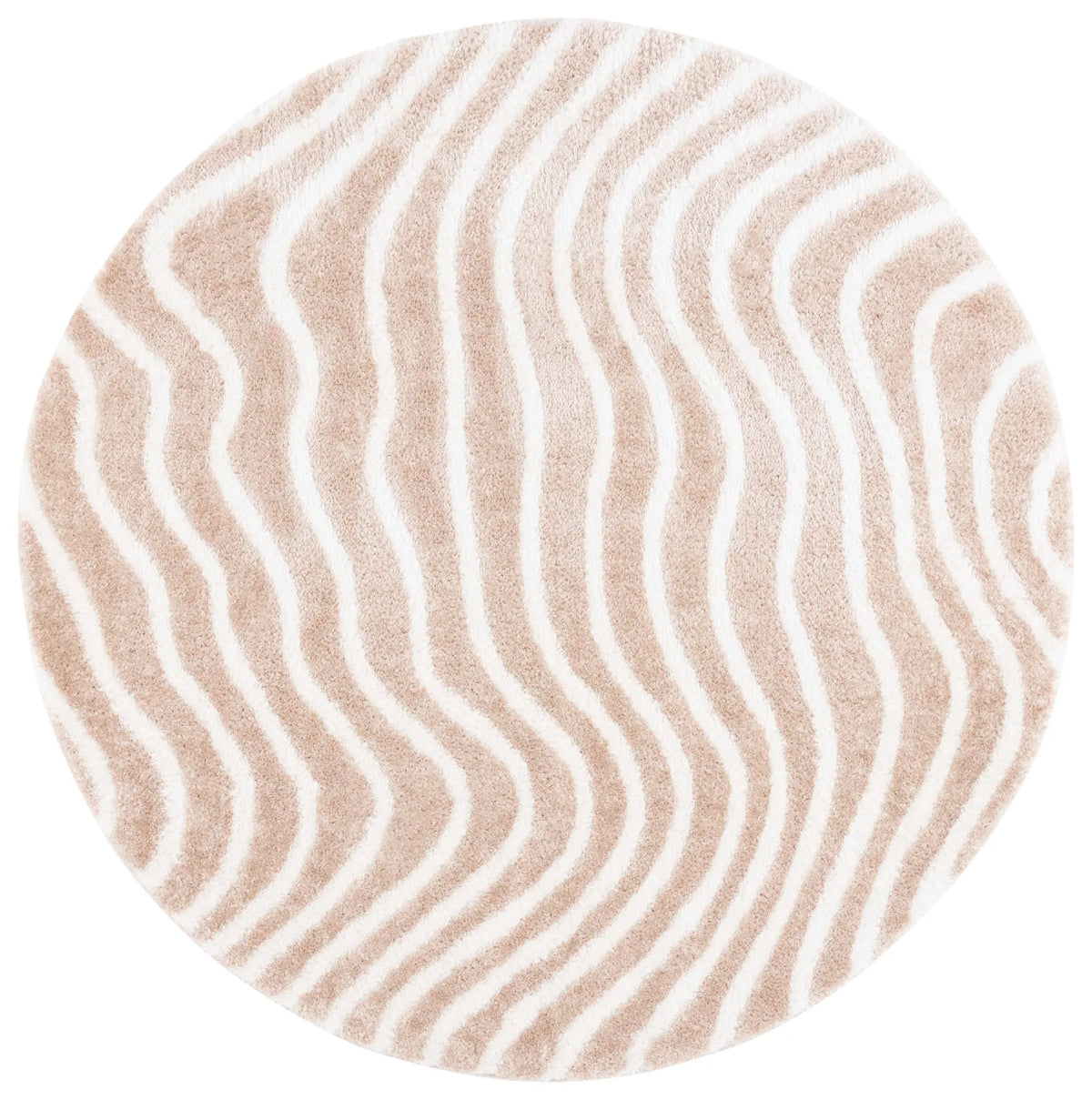 Safavieh Tahoe Shag 6'-7" x 6'-7" Rug in Gold / Ivory