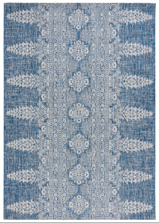 Safavieh Courtyard 8'-0" x 11'-0" Rug in Navy / Grey