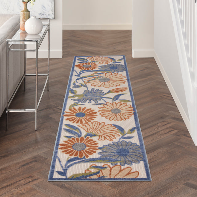Nourison Aloha ALH33 Machine Made Beige, Multicolor Rug