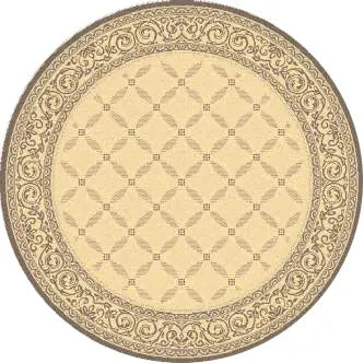 Safavieh Courtyard 5'-3" x 5'-3" Rug in Natural / Brown