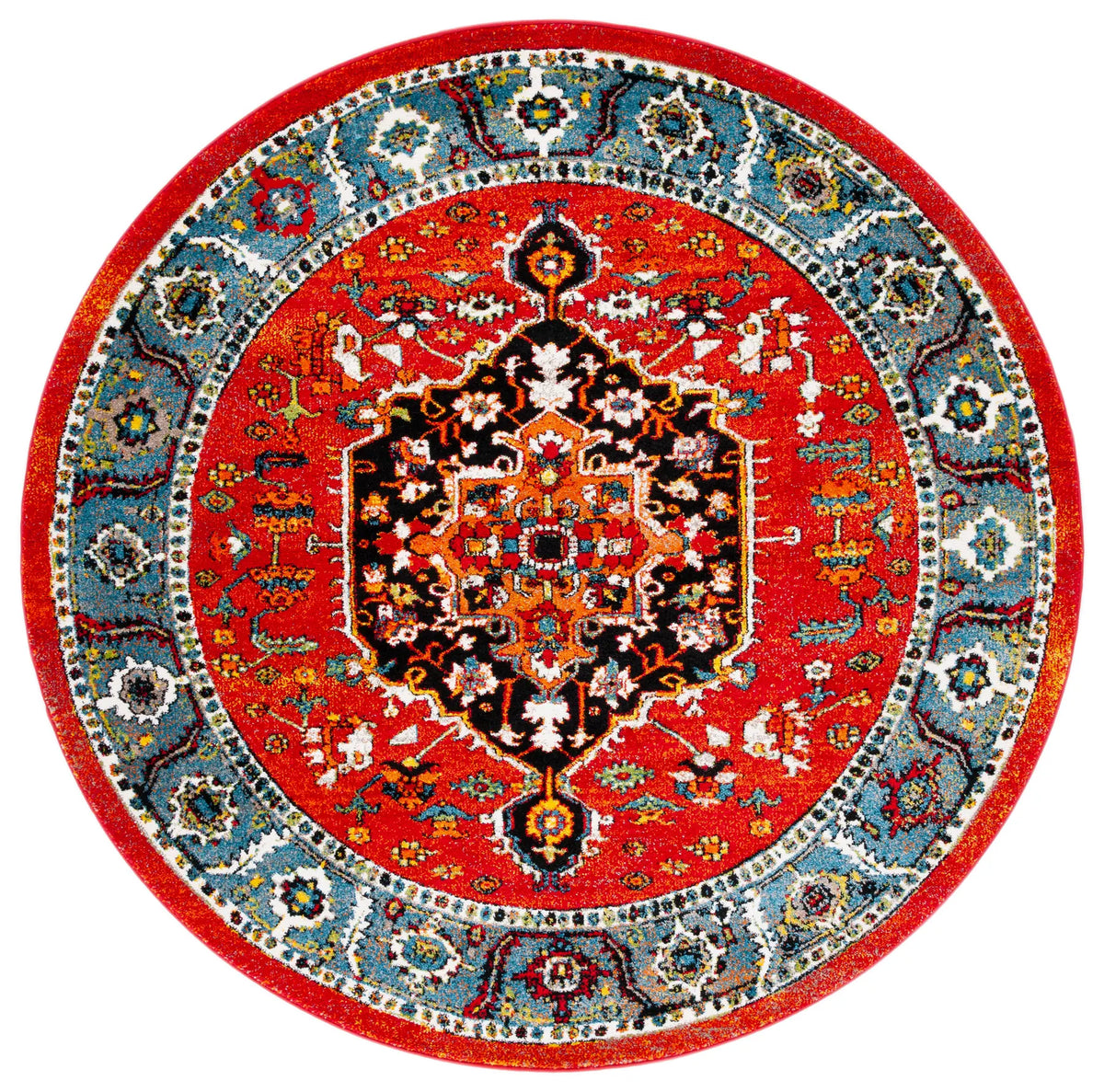 Safavieh Vintage Hamadan 6'-7" x 6'-7" Rug in Red / Blue