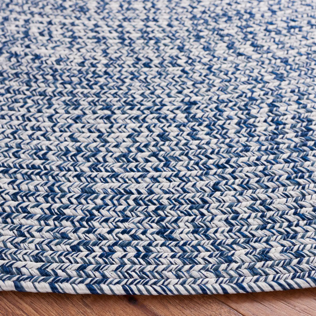 Safavieh Braided 5'-0" x 5'-0" Rug in Dark Blue / Ivory