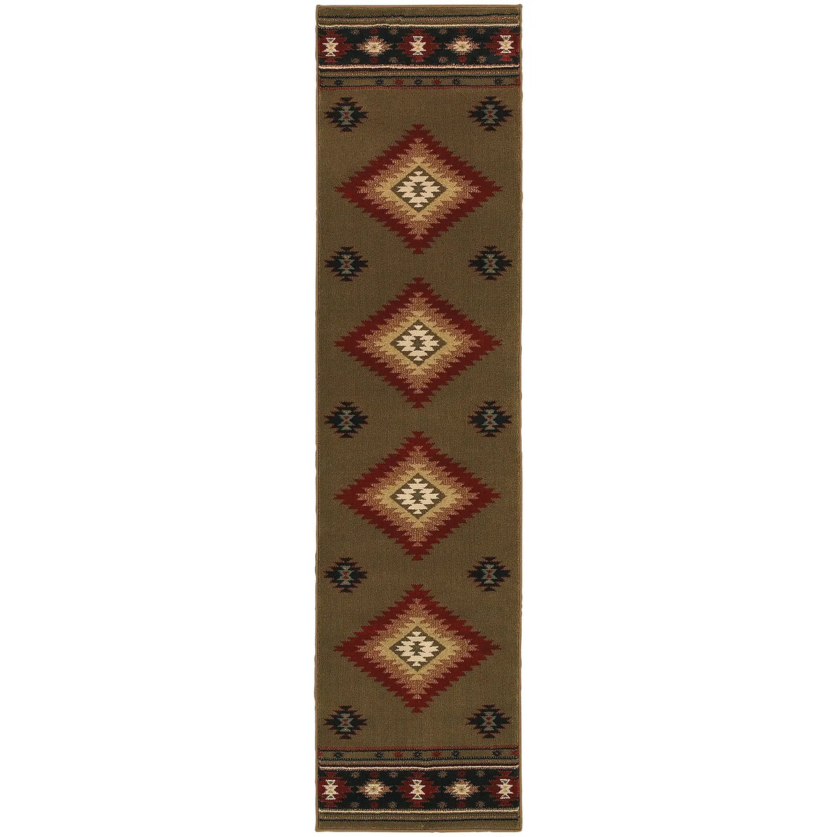 Oriental Weavers Sphinx Hudson 087j1 Green / Red Rugs - runner