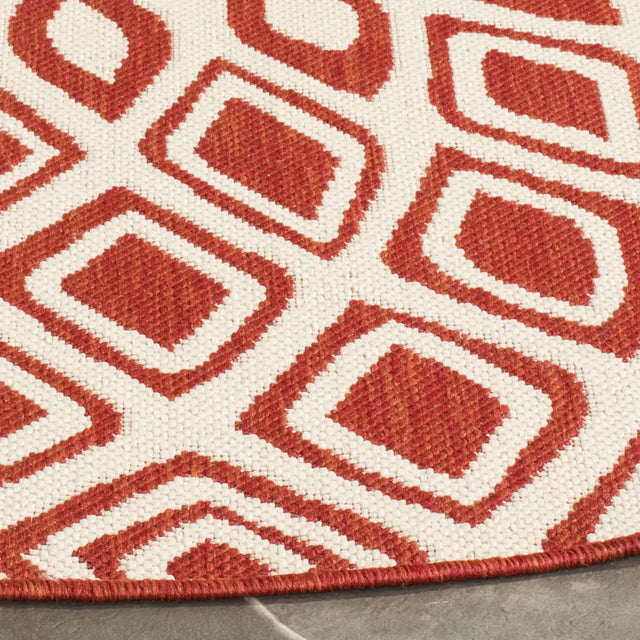 Safavieh Courtyard 6'-7" x 6'-7" Rug in Red / Beige