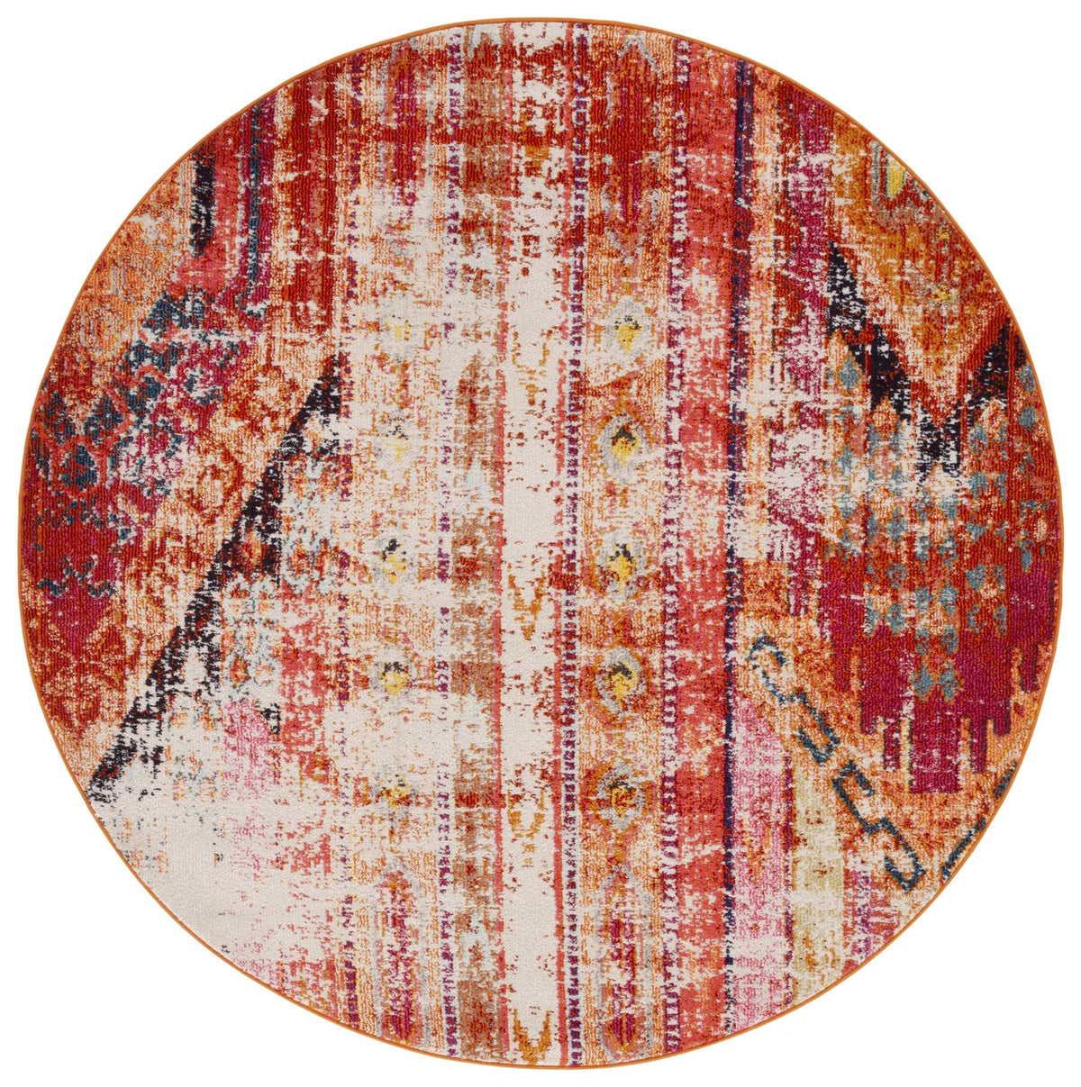 Safavieh Monaco 5'-0" x 5'-0" Rug in Orange / Multi