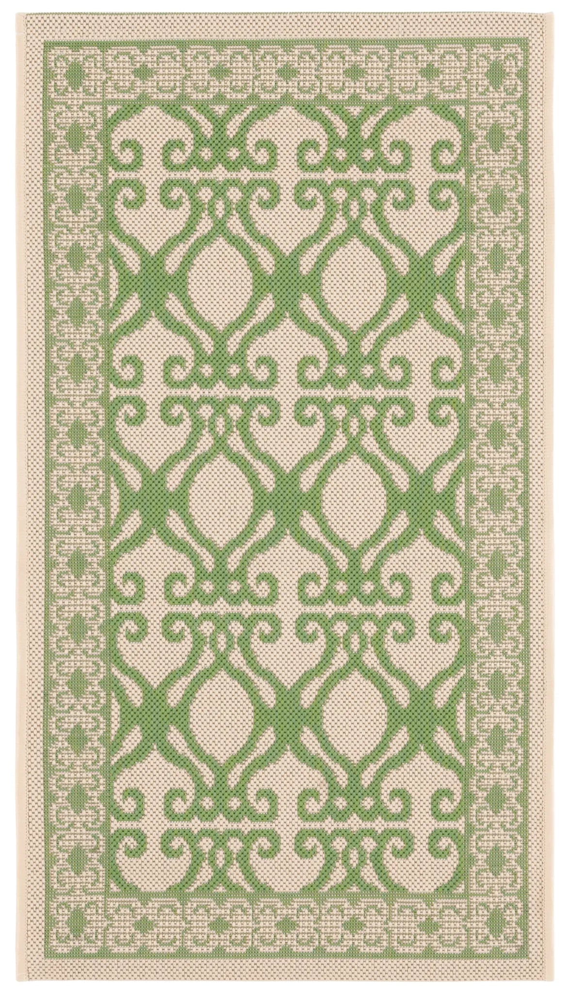 Safavieh Courtyard 2'-0" x 3'-7" Rug in Natural / Olive