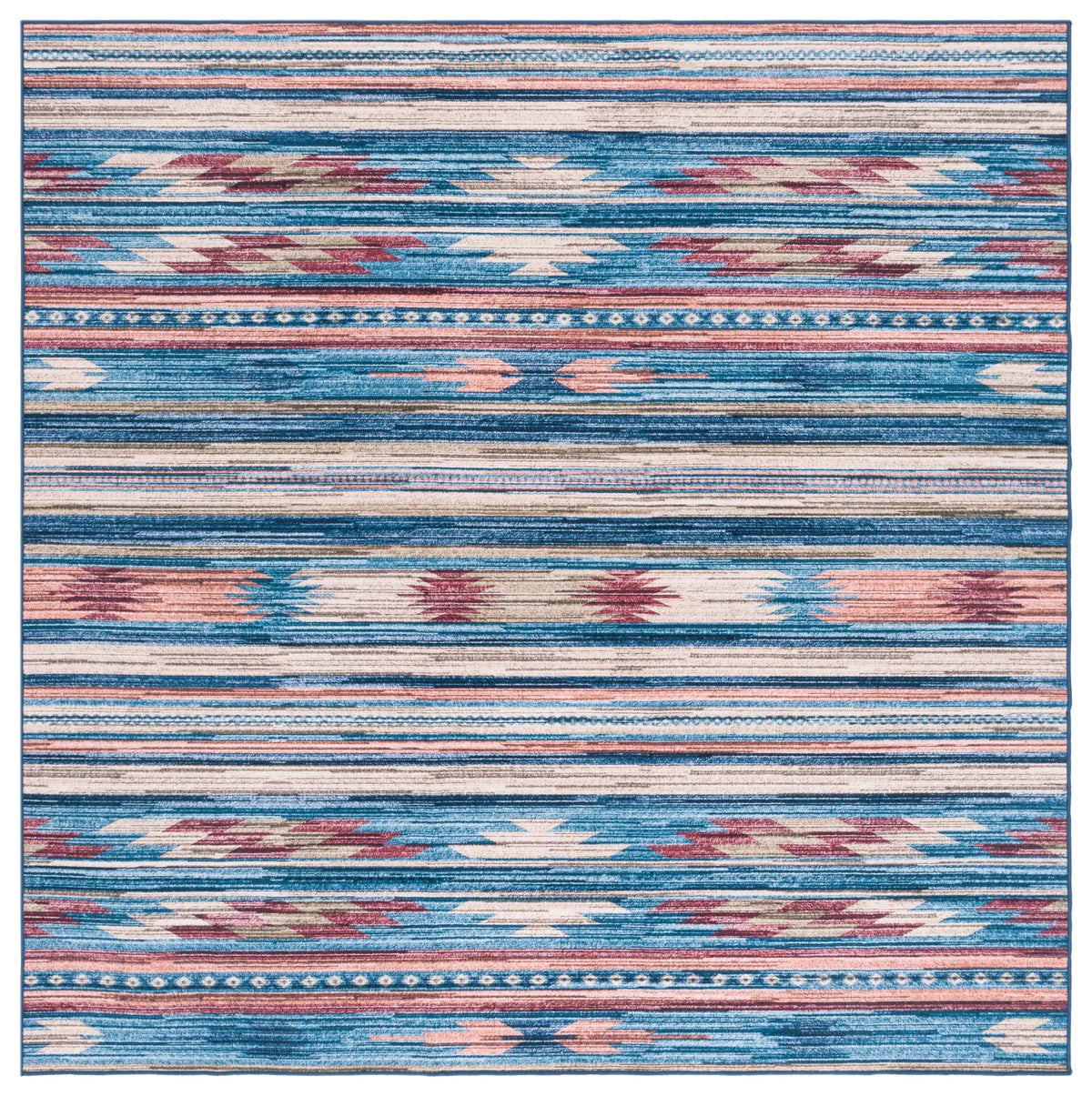 Safavieh Arizona 6'-0" x 6'-0" Rug in Blue / Rust