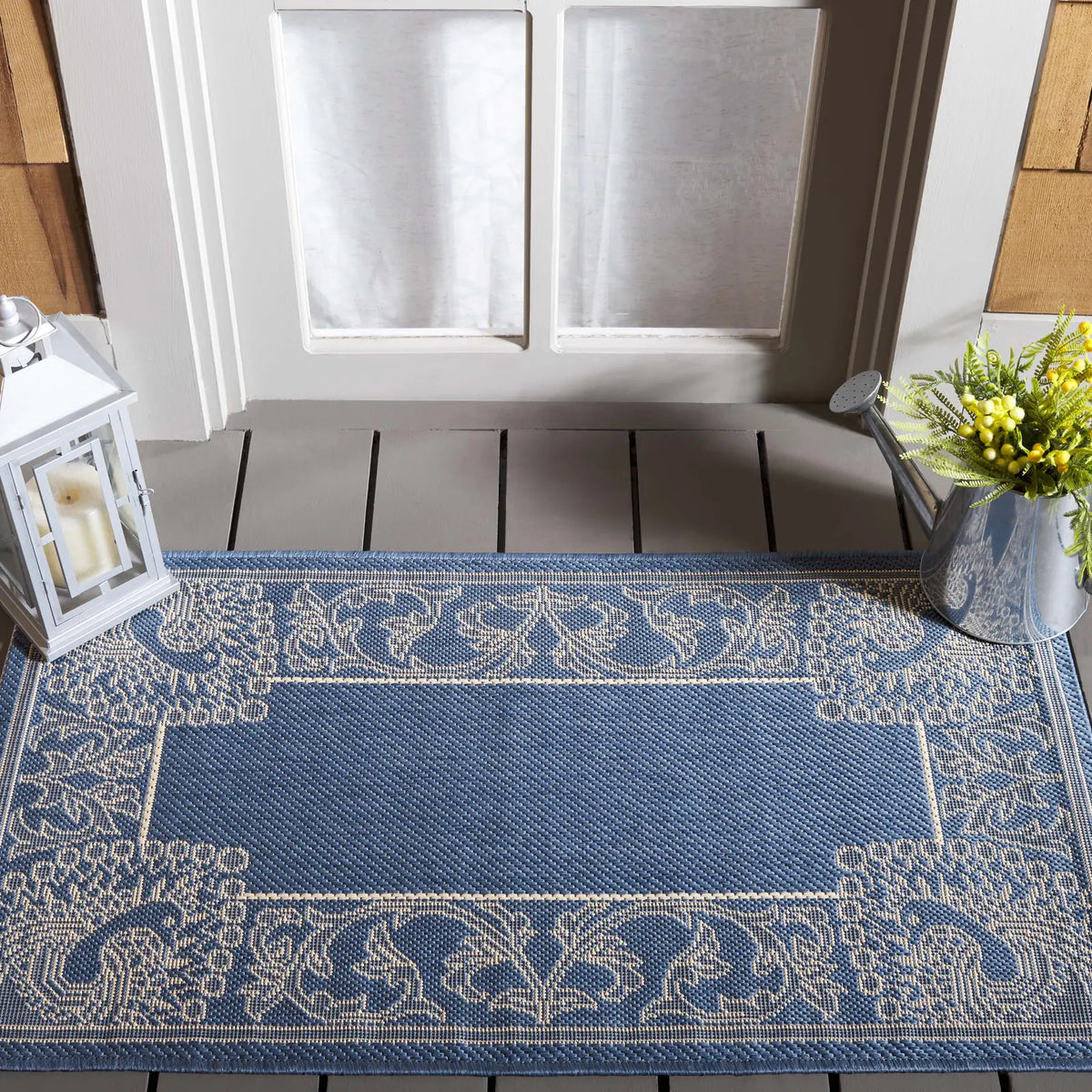Safavieh Courtyard 2'-0" x 3'-7" Rug in Blue / Natural