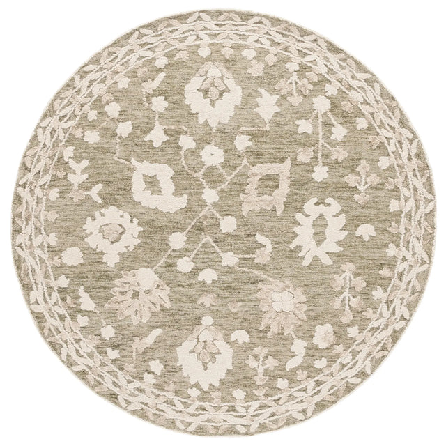 Safavieh Marquee 6'-0" x 6'-0" Rug in Green / Ivory