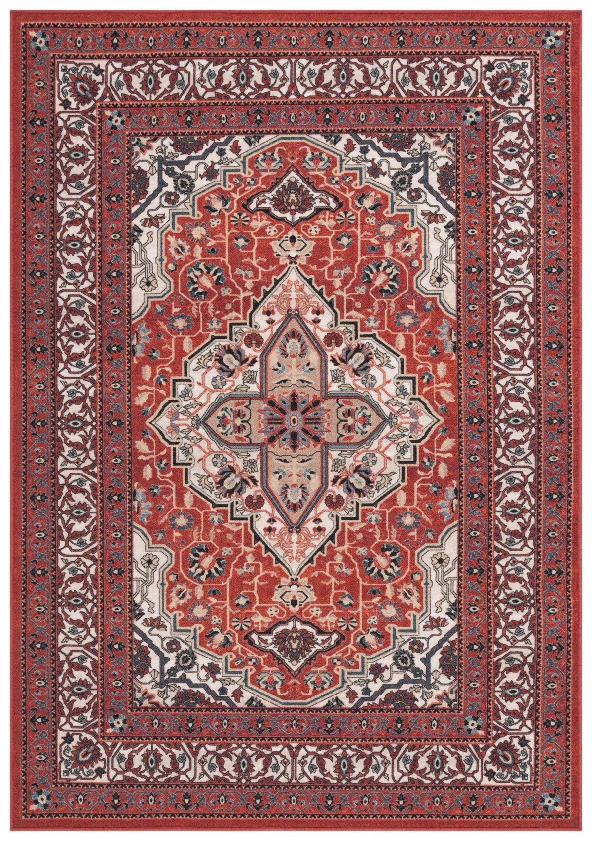 Safavieh Journey 4'-4" x 6'-4" Rug in Red / Ivory