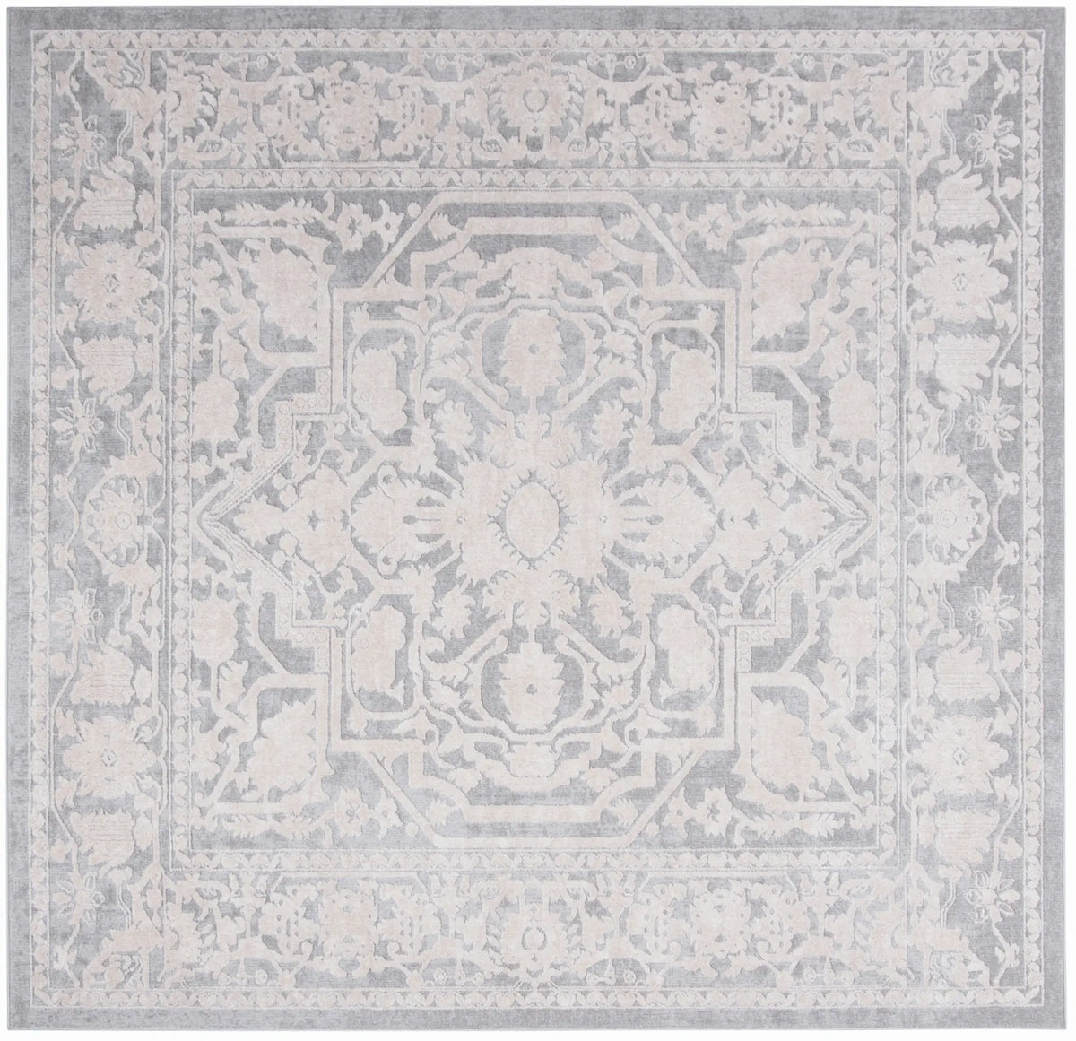 Safavieh Reflection 6'-7" x 6'-7" Rug in Light Grey / Cream