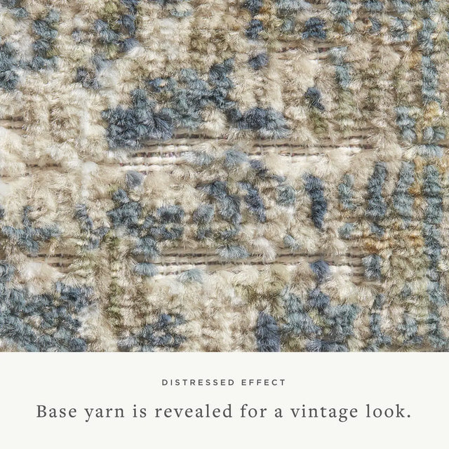 Chris Loves Julia x Loloi Rosemarie ROE-03 Sand / Lagoon Rug - macro detail
