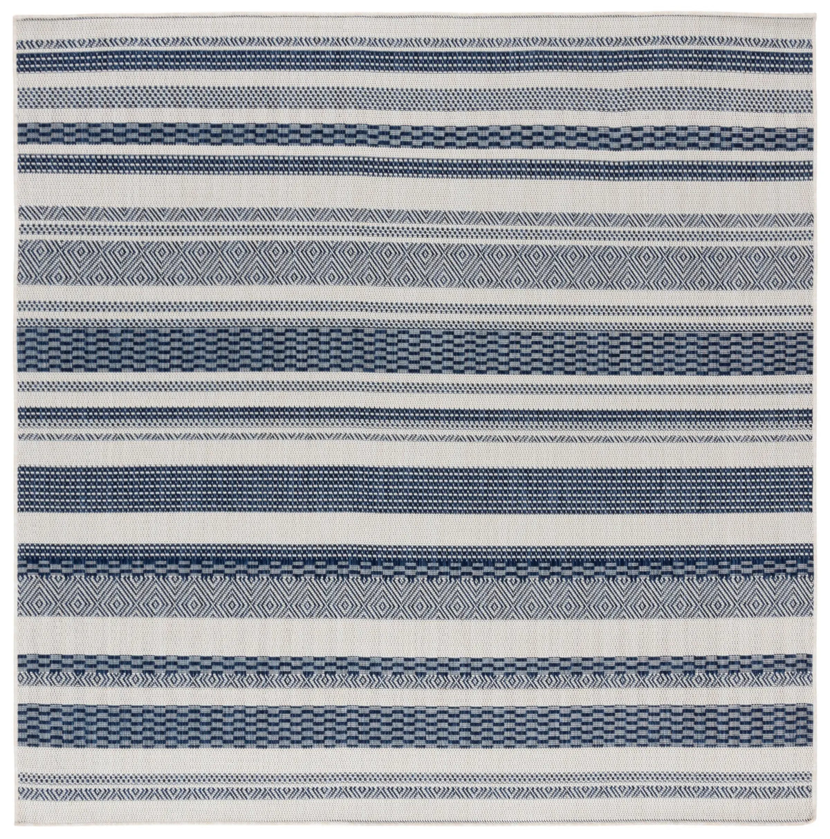 Safavieh Beach House 6'-7" x 6'-7" Rug in Brown / Ivory