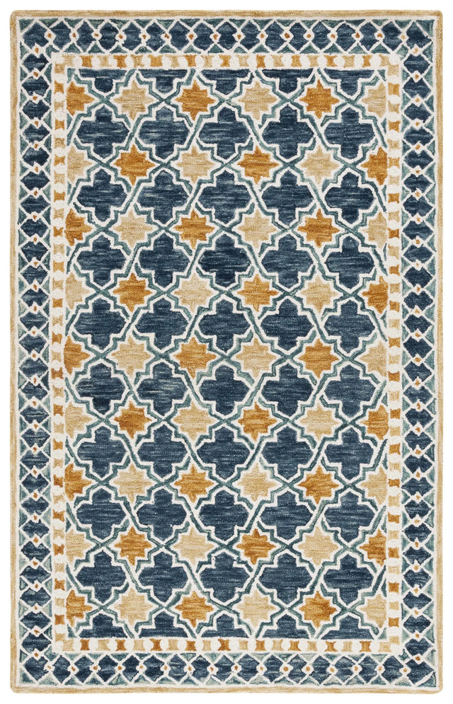 Safavieh Aspen 4'-0" x 6'-0" Rug in Navy / Yellow