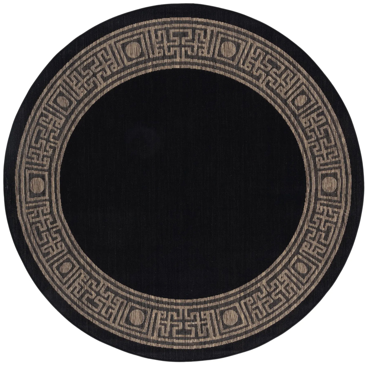 Safavieh Courtyard 6'-7" x 6'-7" Rug in Black / Coffee