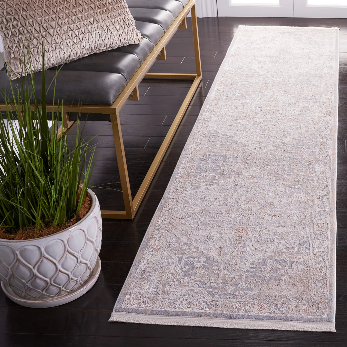 Safavieh Marmara 2'-0" x 8'-0" Rug in Beige / Blue Rust