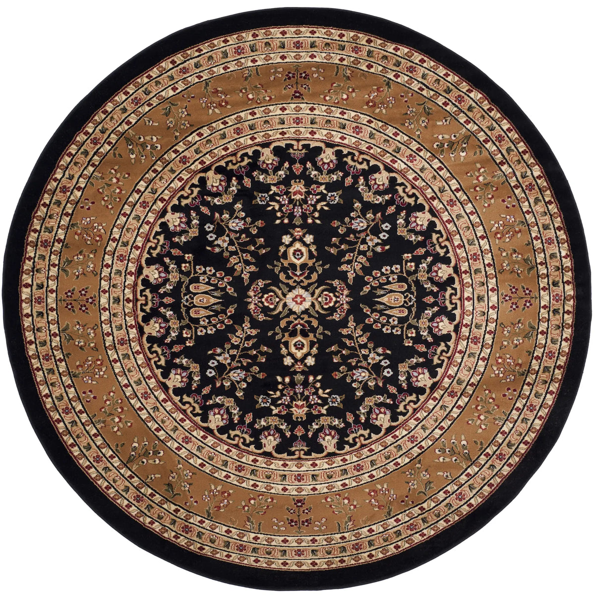Safavieh Lyndhurst 8'-0" x 8'-0" Rug in Black / Tan