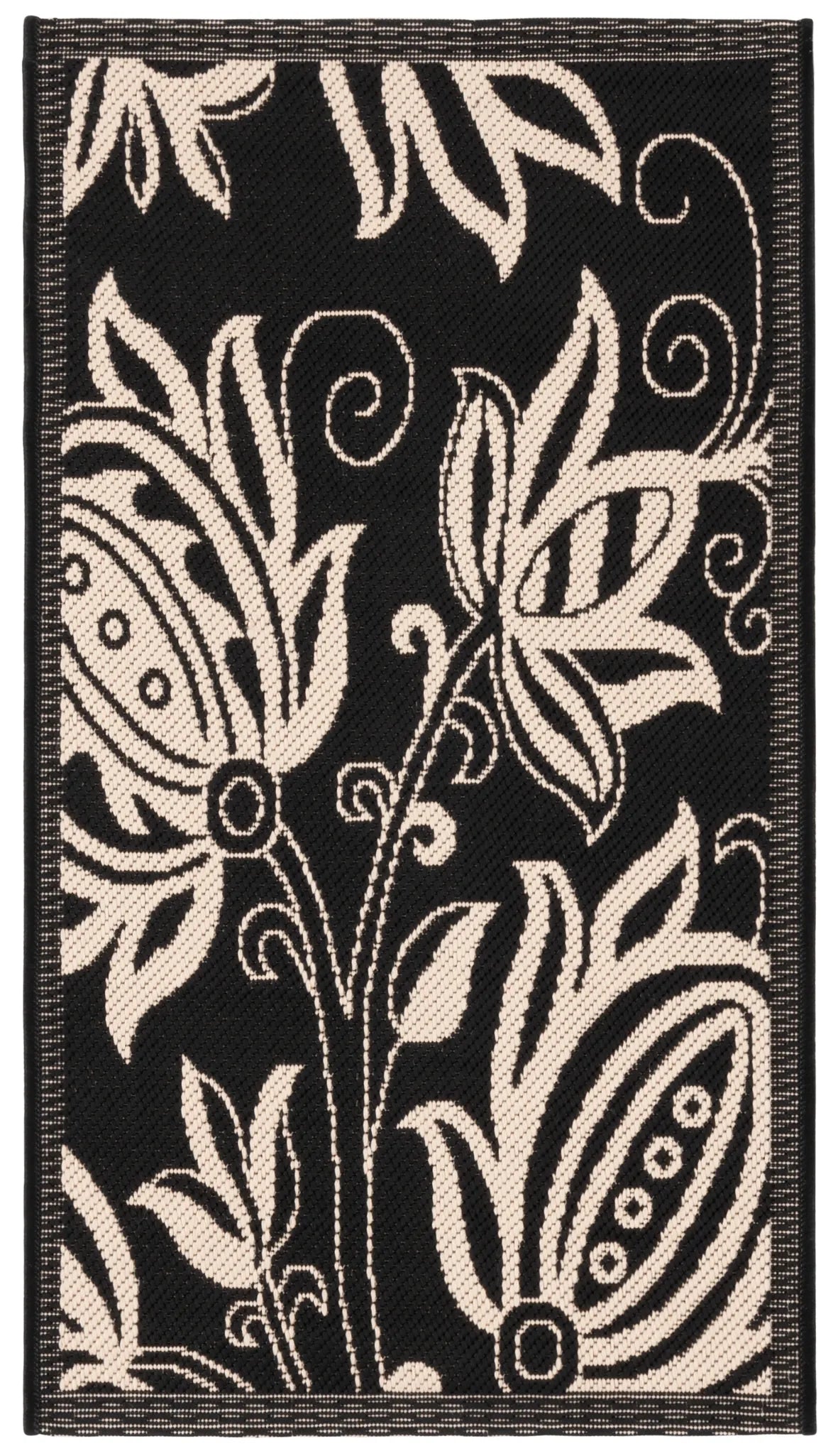 Safavieh Courtyard 2'-0" x 3'-7" Rug in Black / Sand