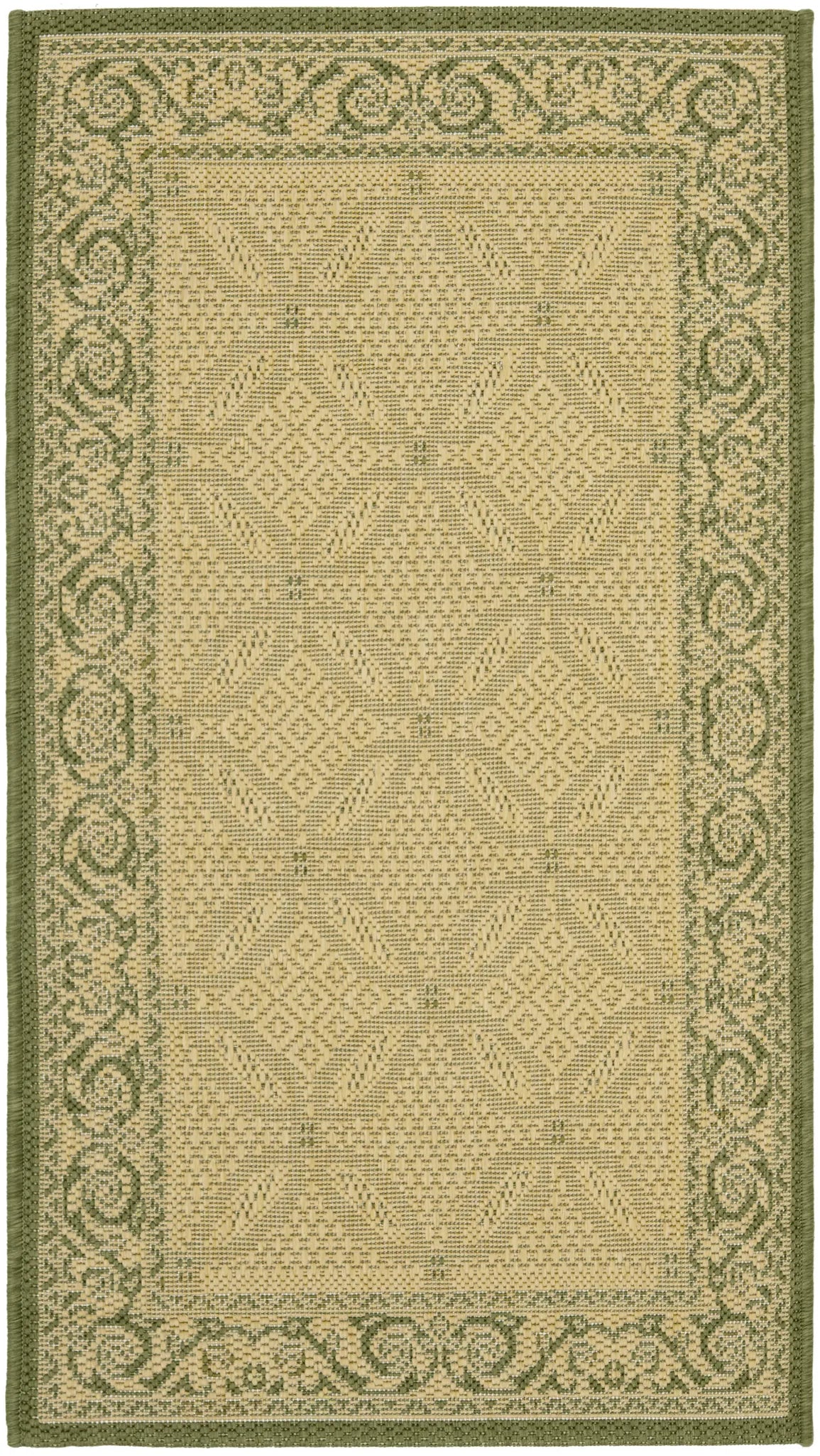 Safavieh Courtyard 2'-0" x 3'-7" Rug in Natural / Olive