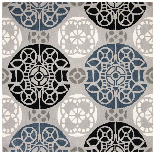 Safavieh Wyndham 7'-0" x 7'-0" Rug in Grey / Black