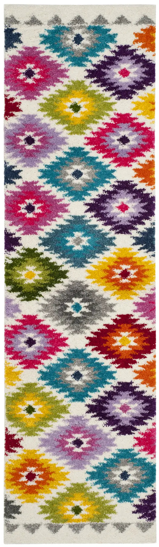 Safavieh Fiesta Shag 2'-3" x 8'-0" Rug in Cream / Multi