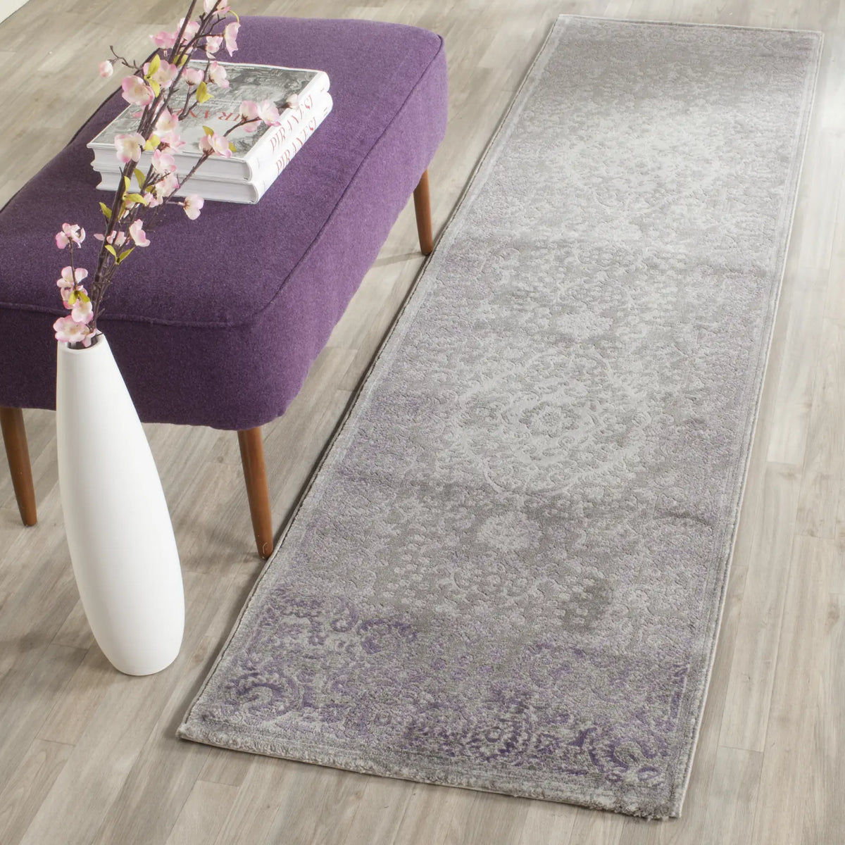 Safavieh Passion 2'-2" x 10'-0" Rug in Grey / Lavender