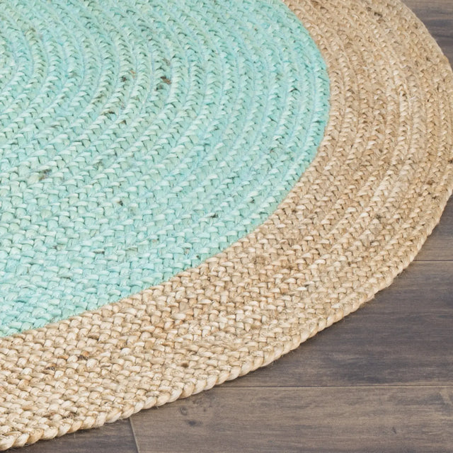 Safavieh Natural Fiber 5'-0" x 5'-0" Rug in Aqua / Natural