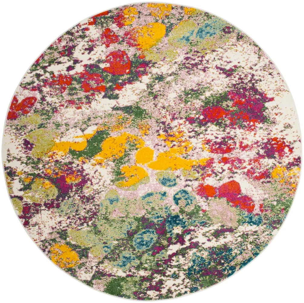 Safavieh Watercolor 6'-7" x 6'-7" Rug in Light Green / Rose