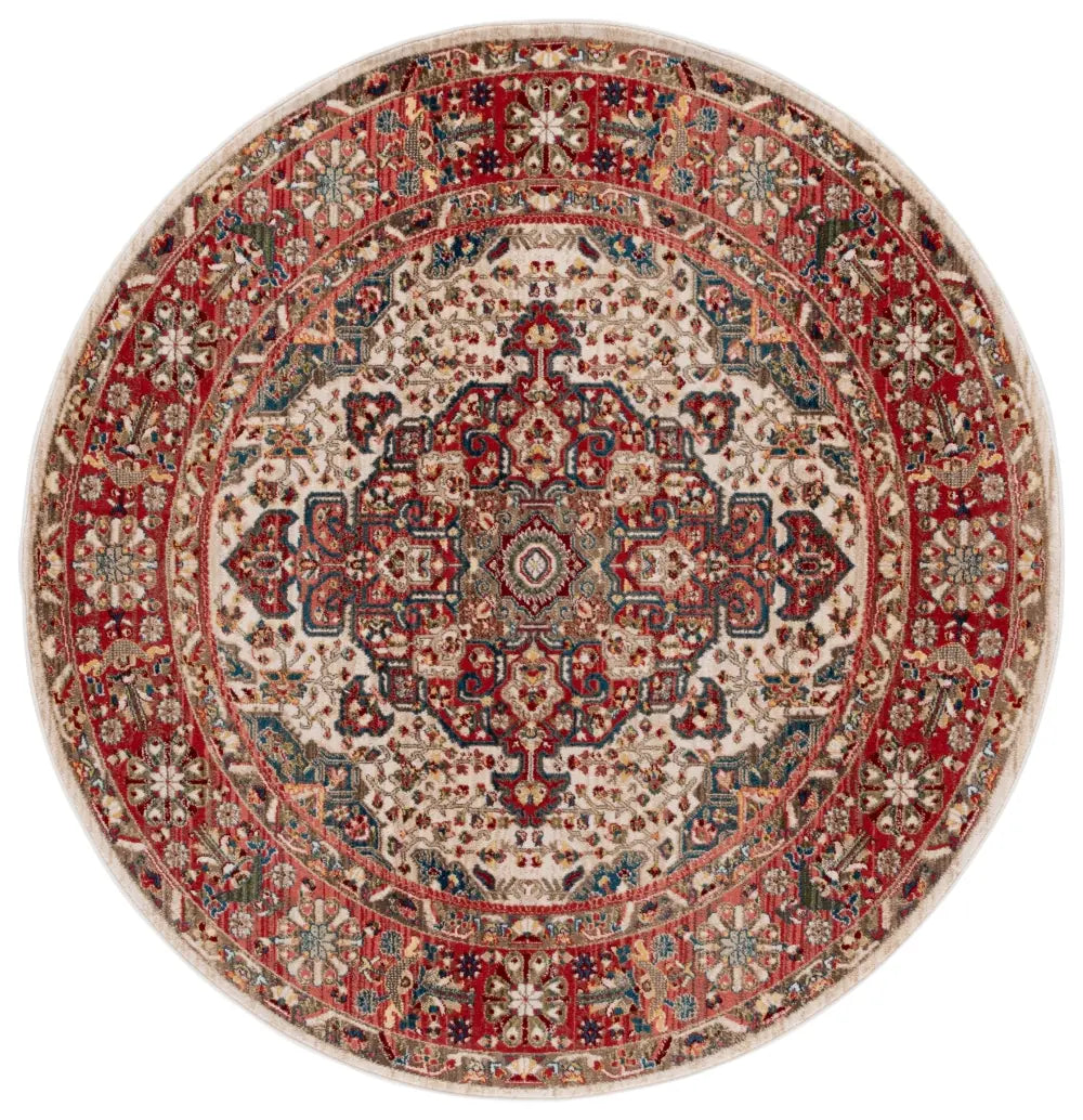 Safavieh Kashan 6'-7" x 6'-7" Rug in Ivory / Blue