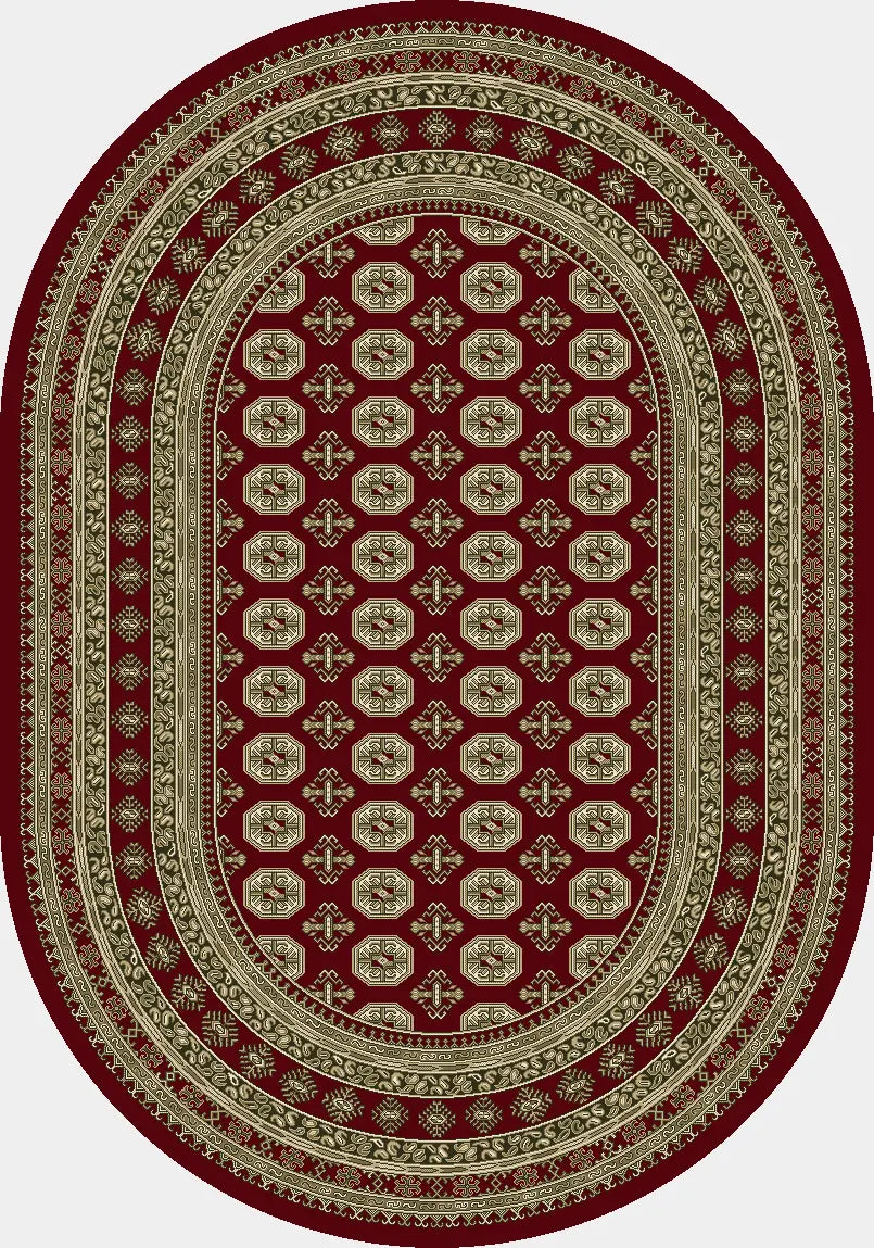 Dynamic Rugs Ancient Garden 57102 Red/Beige Rug - Oval