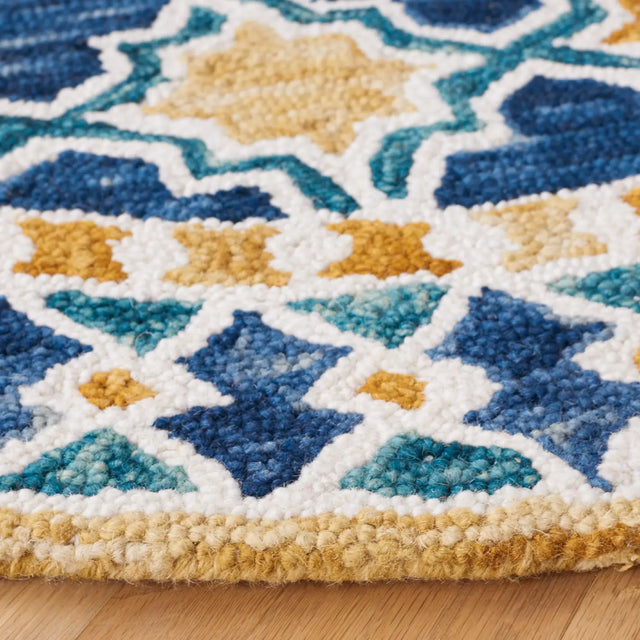 Safavieh Aspen 5'-0" x 5'-0" Rug in Navy / Yellow