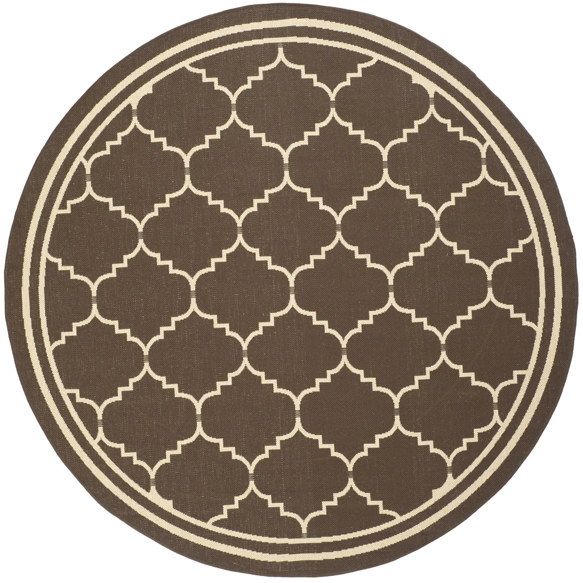 Safavieh Courtyard 6'-7" x 6'-7" Rug in Chocolate / Cream