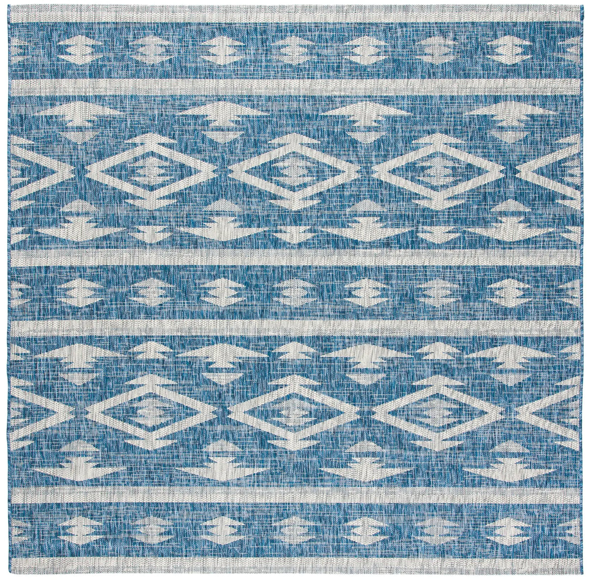 Safavieh Courtyard 6'-7" x 6'-7" Rug in Navy / Grey
