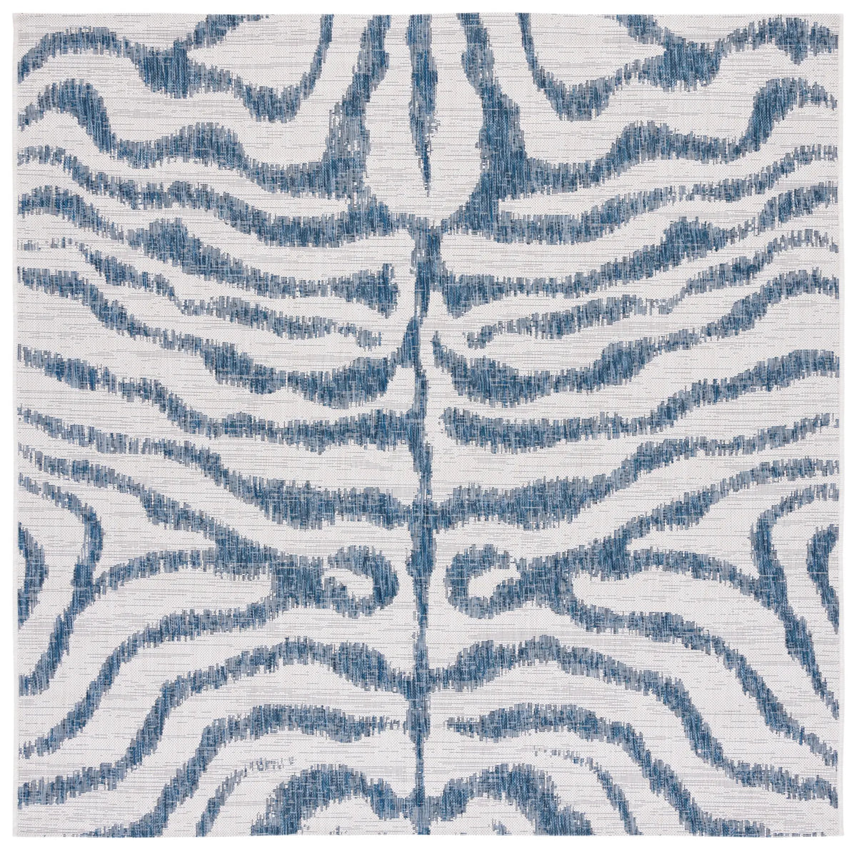 Safavieh Courtyard 6'-7" x 6'-7" Rug in Ivory / Navy