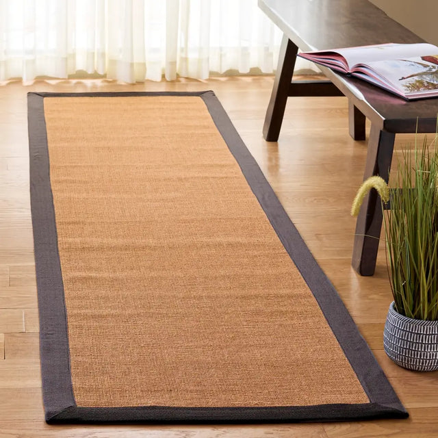 Safavieh Natural Fiber 2'-3" x 8'-0" Rug in Natural / Dark Grey