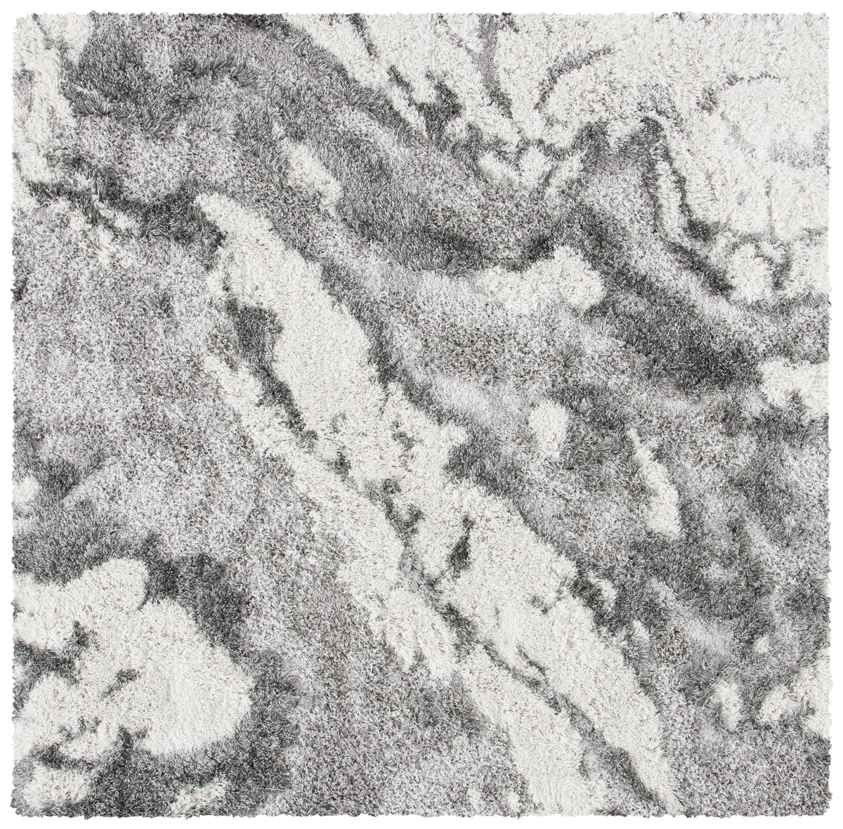 Safavieh Horizon Shag 800 6'-7" x 6'-7" Rug in Grey / Ivory