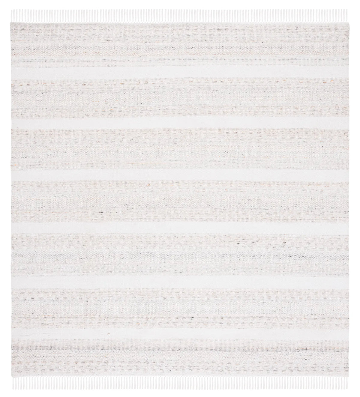 Safavieh Striped Kilim 7'-0" x 7'-0" Rug in Beige / Ivory