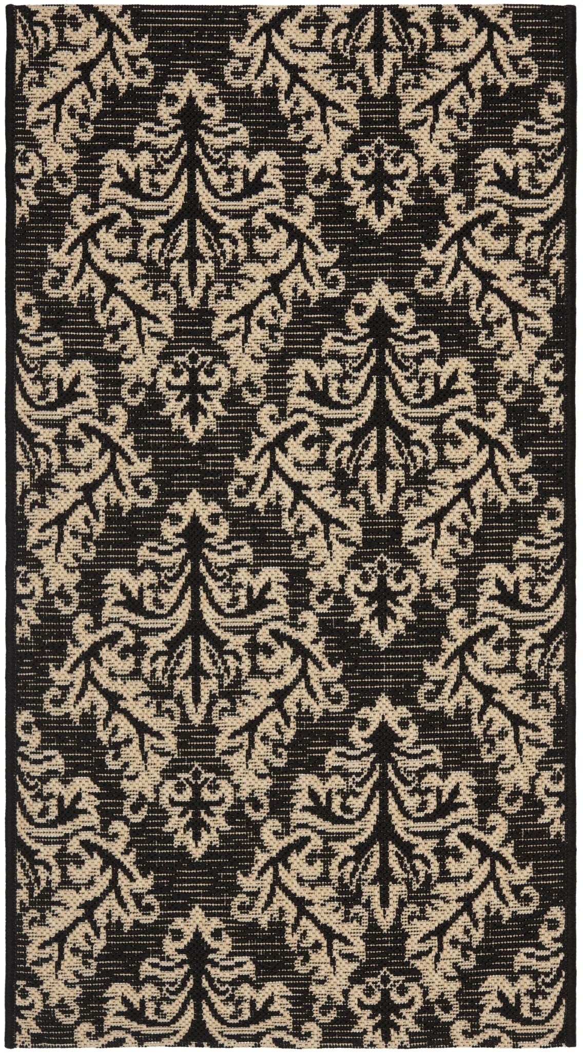 Safavieh Courtyard 2'-0" x 3'-7" Rug in Black / Creme