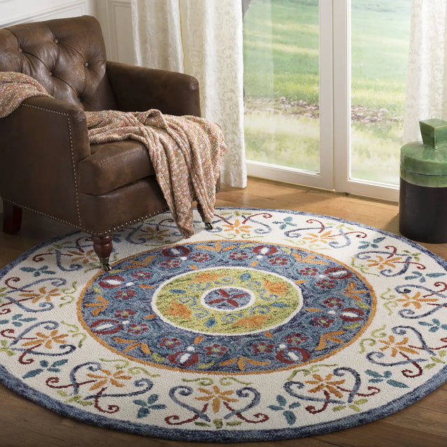 Safavieh Novelty 5'-0" x 5'-0" Rug in Blue / Ivory