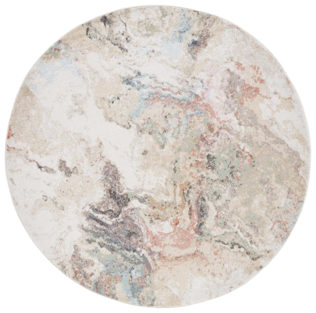 Safavieh Phoenix 500 6'-7" x 6'-7" Rug in Ivory / Gold Rust