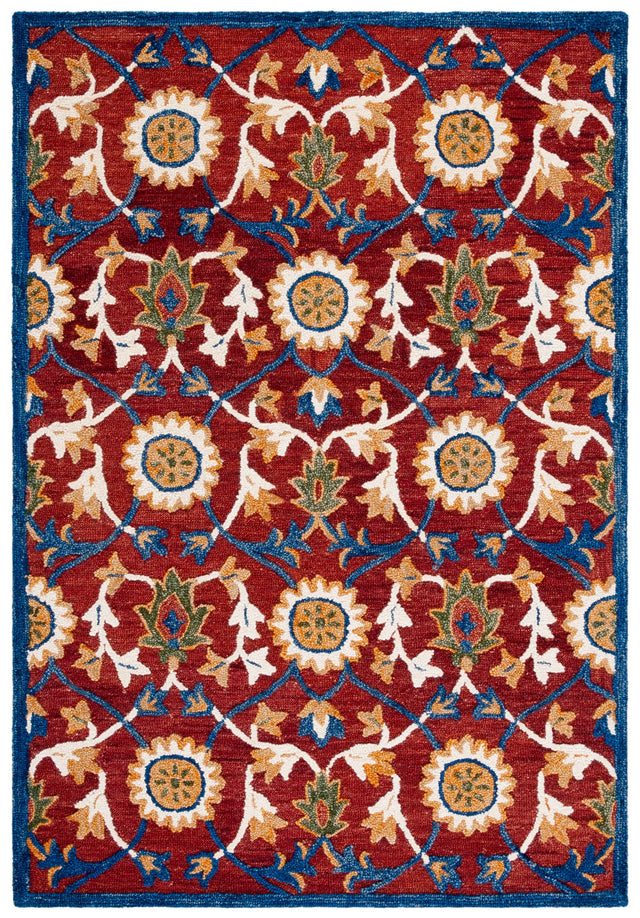 Safavieh Blossom 4'-0" x 6'-0" Rug in Rust / Blue