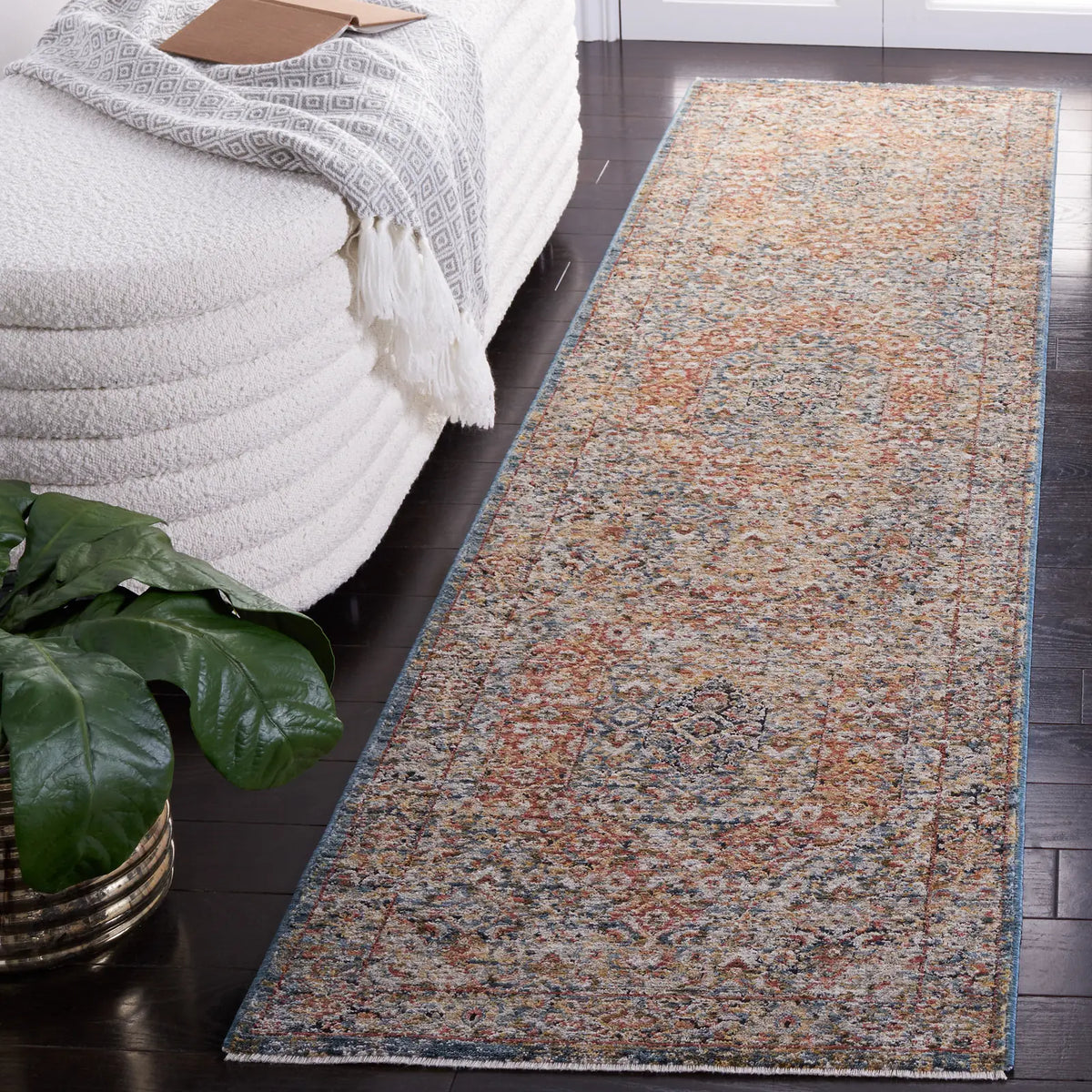Safavieh Silverado 2'-0" x 8'-0" Rug in Blue / Rust