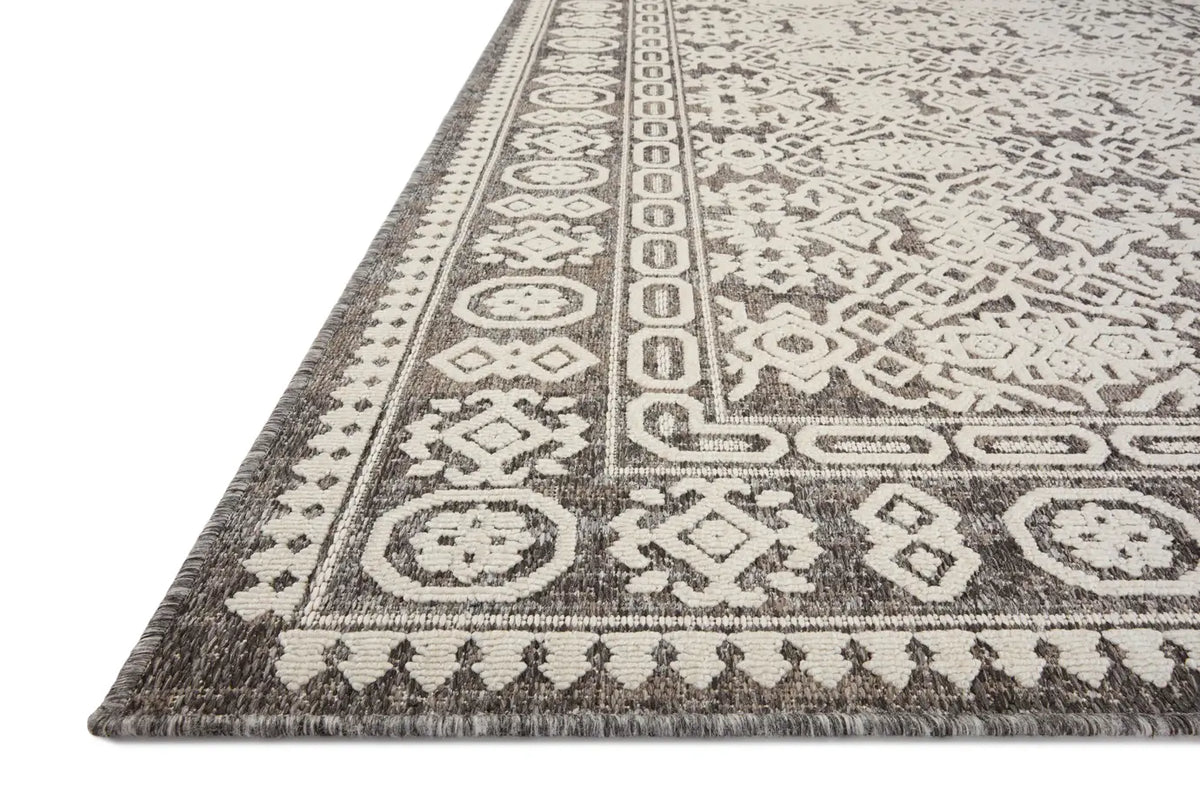Loloi Rainier Rai-02 Pebble/Ivory Rug - rug corner